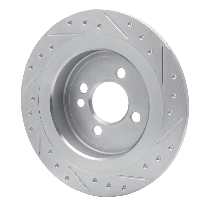 R1 Concepts R1 09-14 Mini Cooper Clubman Rear Left Drilled & Slotted Silver Brake Rotor