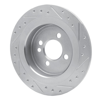 R1 Concepts R1 09-14 Mini Cooper Clubman Rear Left Drilled & Slotted Silver Brake Rotor