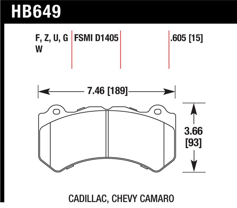 Hawk Performance Hawk 08-12 Cadillac CTS-V / 12 Jeep Grand Cherokee (WK2) SRT8 DTC-70 Front Race Brake Pads