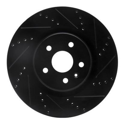 R1 Concepts R1 09-17 Buick Regal Front Right Drilled & Slotted Black Brake Rotor