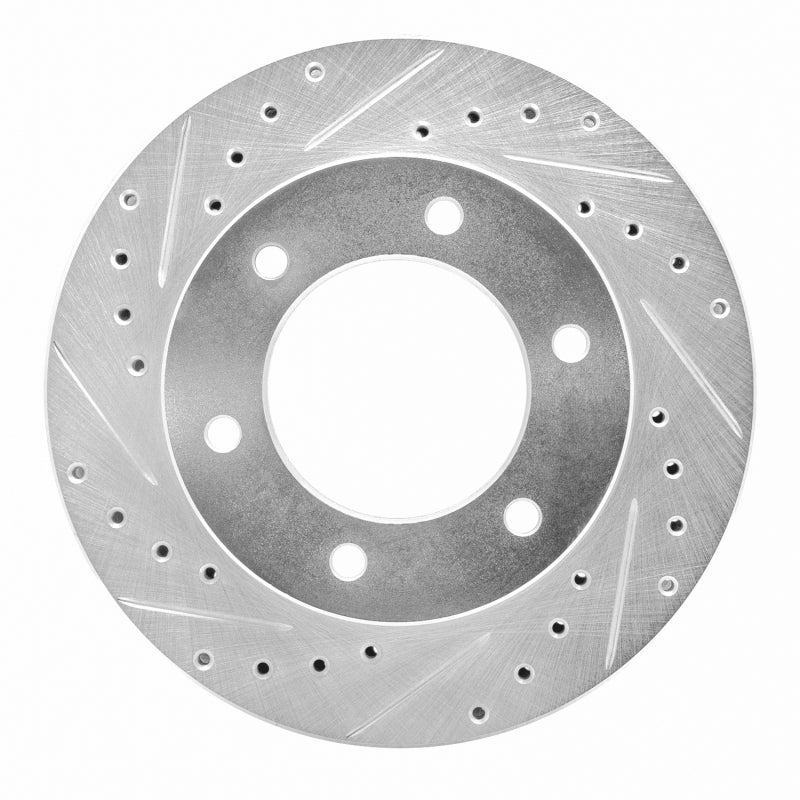 R1 Concepts R1 01-04 Honda Passport Front Left Drilled & Slotted Silver Brake Rotor