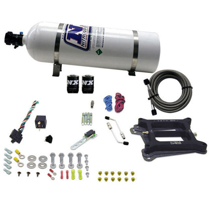 Nitrous Express 4150 4-BBL/Gasoline Nitrous Kit (50-300HP) w/15lb Bottle