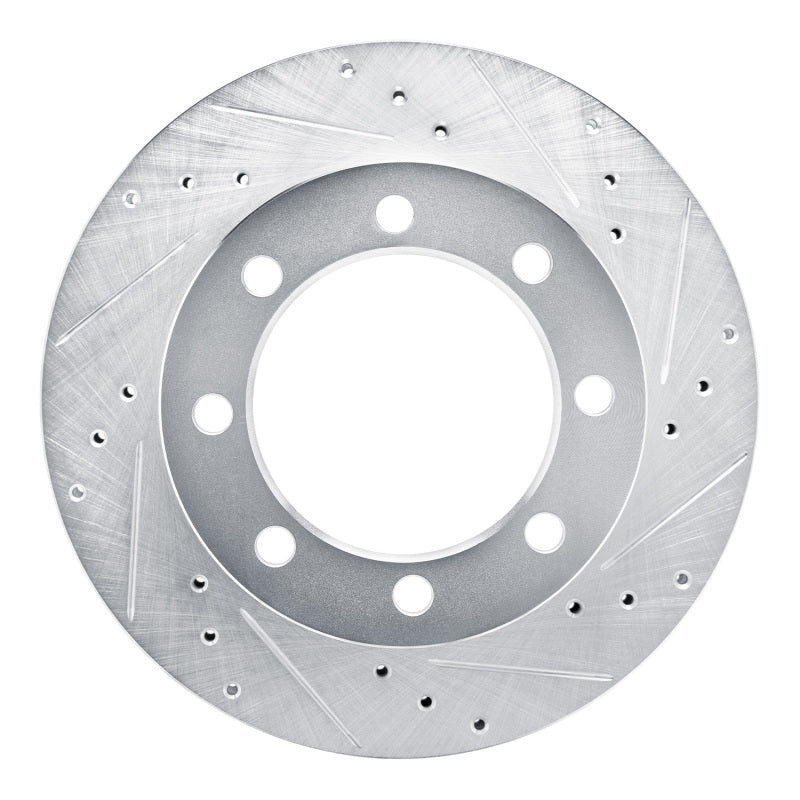 R1 Concepts R1 80-93 Dodge W200 Front Right Drilled & Slotted Silver Brake Rotor