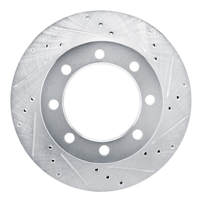 R1 Concepts R1 80-93 Dodge W200 Front Right Drilled & Slotted Silver Brake Rotor