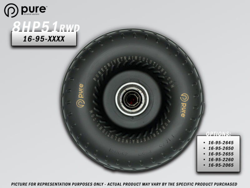 Pure Drivetrain Solutions Pure Drivetrain 8HP51 High Performance Billet Race Torque Converter - 26/50 Stator - RWD