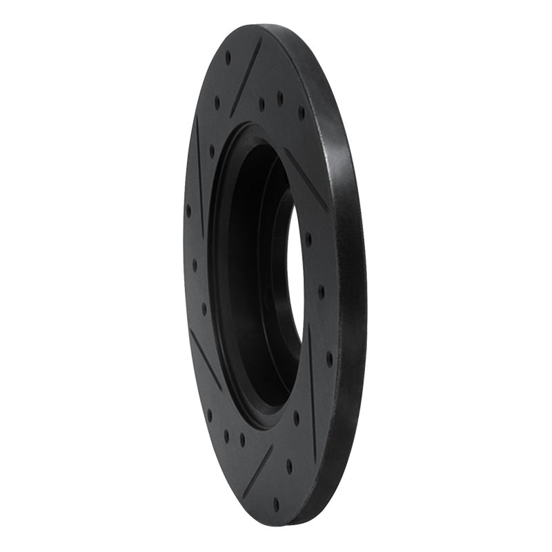R1 Concepts R1 85-91 Dodge COLT Front Right Drilled & Slotted Black Brake Rotor