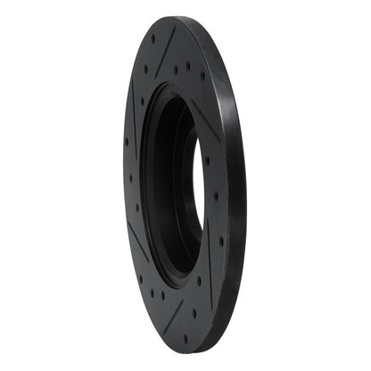 R1 Concepts R1 85-91 Dodge COLT Front Right Drilled & Slotted Black Brake Rotor