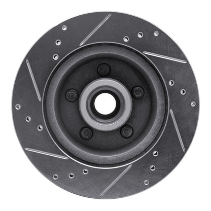 R1 Concepts R1 70-72 Ford LTD Front Right Drilled & Slotted Silver Brake Rotor