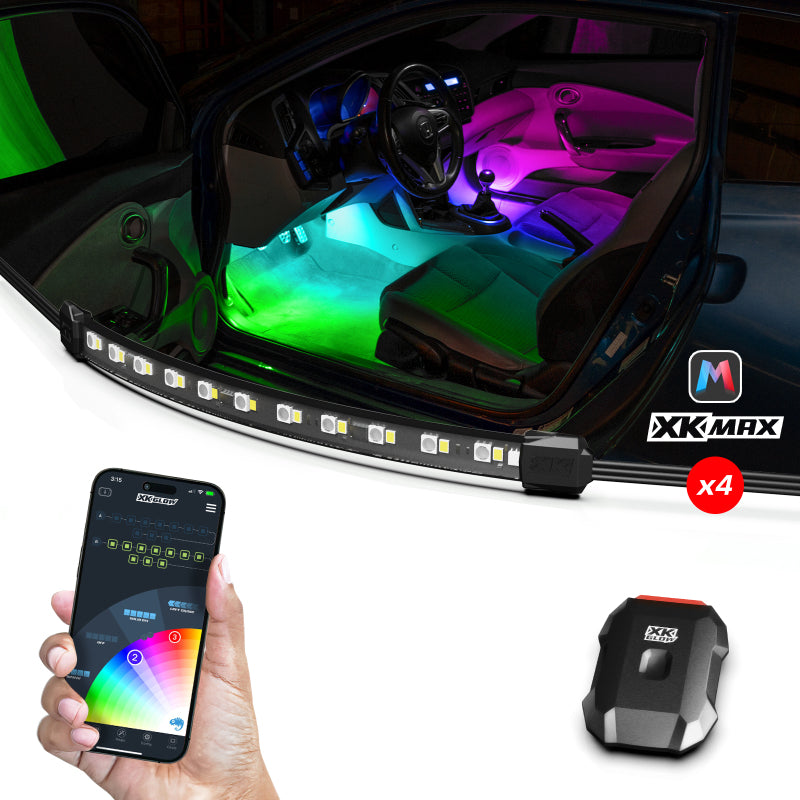 XKGLOW XK Glow XKmax RGBW 4pc addressable Car Interior Kit