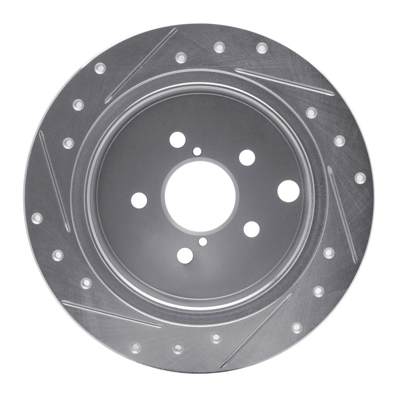 R1 Concepts R1 12-23 Subaru Impreza Rear Right Drilled & Slotted Silver Brake Rotor