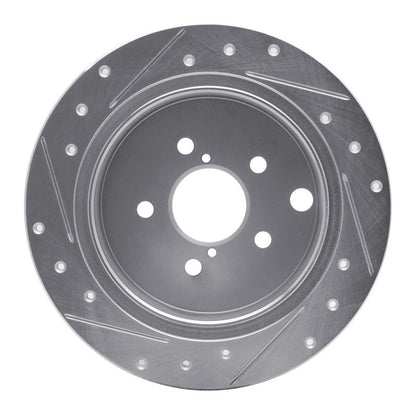 R1 Concepts R1 12-23 Subaru Impreza Rear Right Drilled & Slotted Silver Brake Rotor