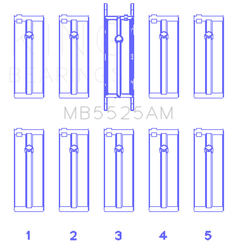 King Engine Bearings Ford 98Ci 1.6L 8V (Size +1.0mm) Main Bearing Set