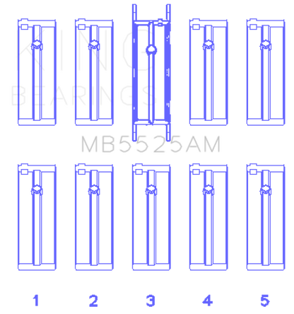 King Engine Bearings Ford 98Ci 1.6L 8V (Size +1.0mm) Main Bearing Set