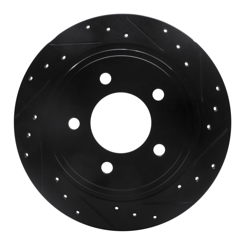 R1 Concepts R1 04-08 Chrysler Pacifica Rear Right Drilled & Slotted Black Brake Rotor