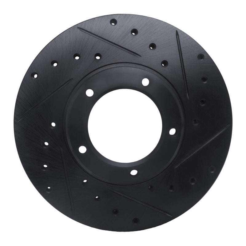 R1 Concepts R1 85-92 Toyota Pickup Front Right Drilled & Slotted Black Brake Rotor