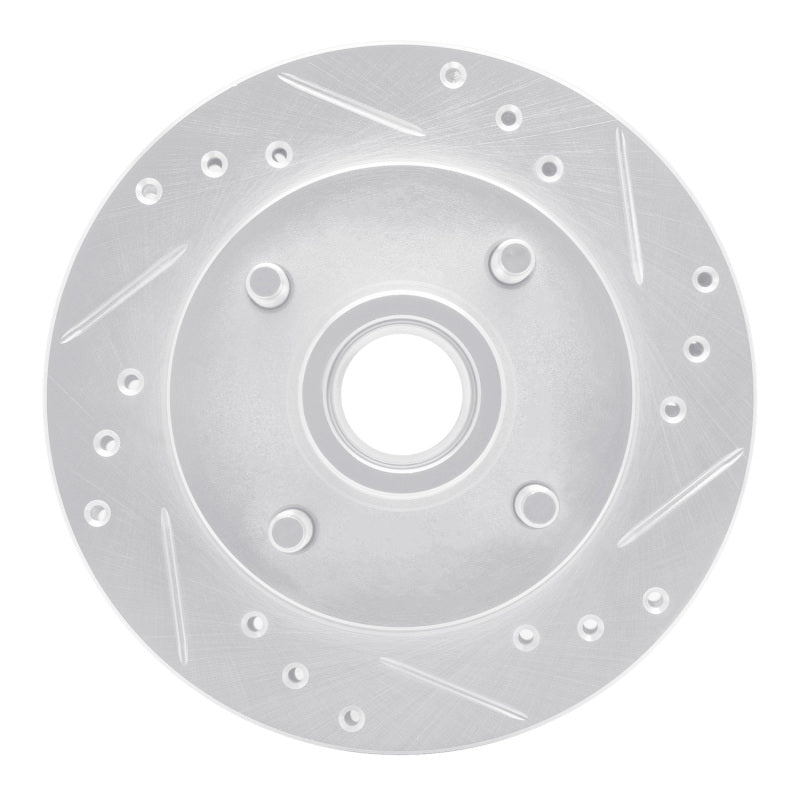 R1 Concepts R1 1974-1980 Ford Pinto Front Right Drilled & Slotted Silver Brake Rotor