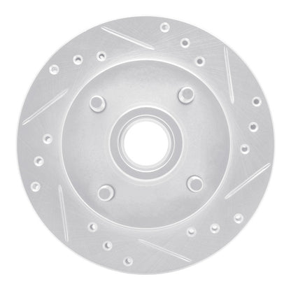 R1 Concepts R1 1974-1980 Ford Pinto Front Right Drilled & Slotted Silver Brake Rotor