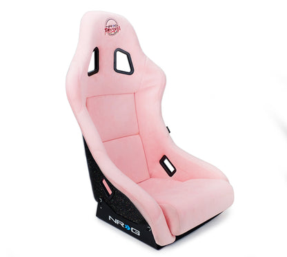 NRG FRP Bucket Seat Prisma Edition w/ Pearlized Back and Pink Alcantara (Medium)