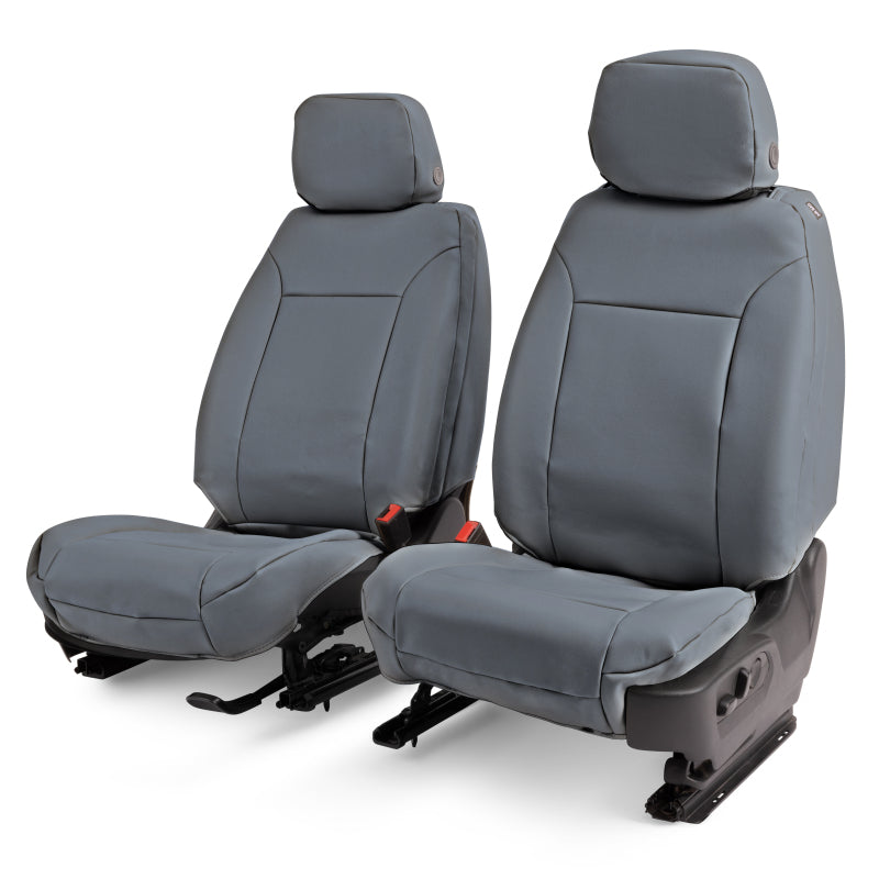 Covercraft 23-26 Ford F250-F550 SD Leatherette PrecisionFit Custom Front Row Seat Covers - Med Grey