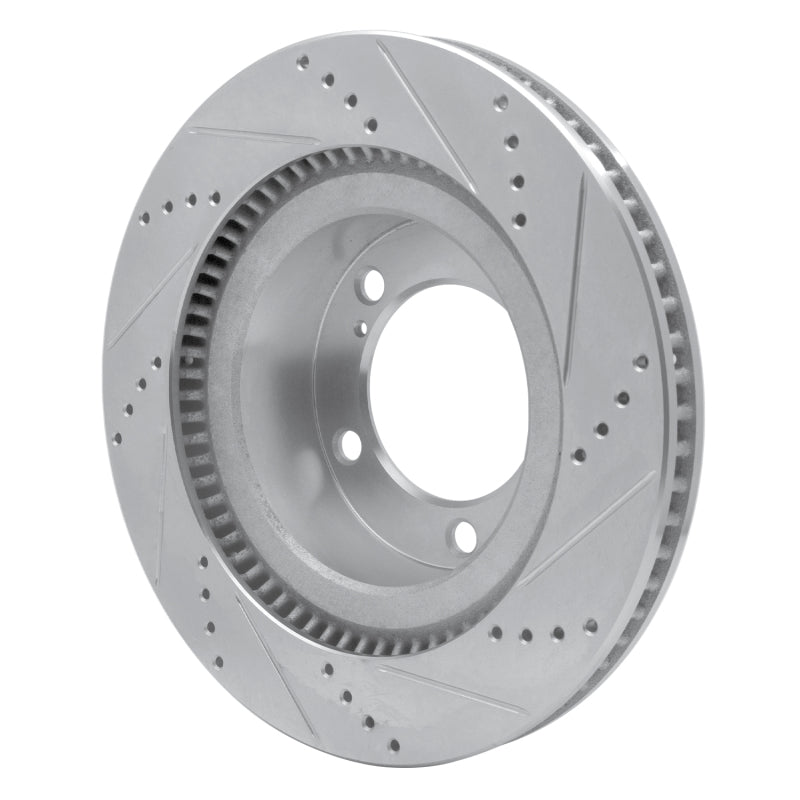 DFC 07-22 Lexus LX570 Front Left Drilled & Slotted Silver Brake Rotor