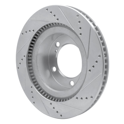 DFC 07-22 Lexus LX570 Front Left Drilled & Slotted Silver Brake Rotor