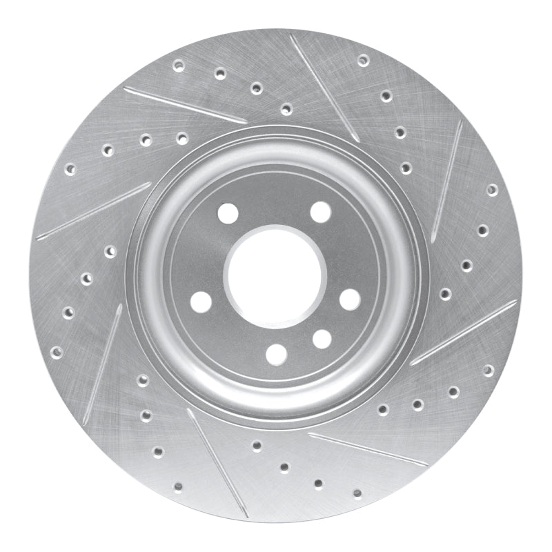 R1 Concepts R1 17-20 Jaguar XF Front Left Drilled & Slotted Silver Brake Rotor