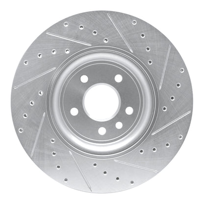 R1 Concepts R1 17-20 Jaguar XF Front Left Drilled & Slotted Silver Brake Rotor