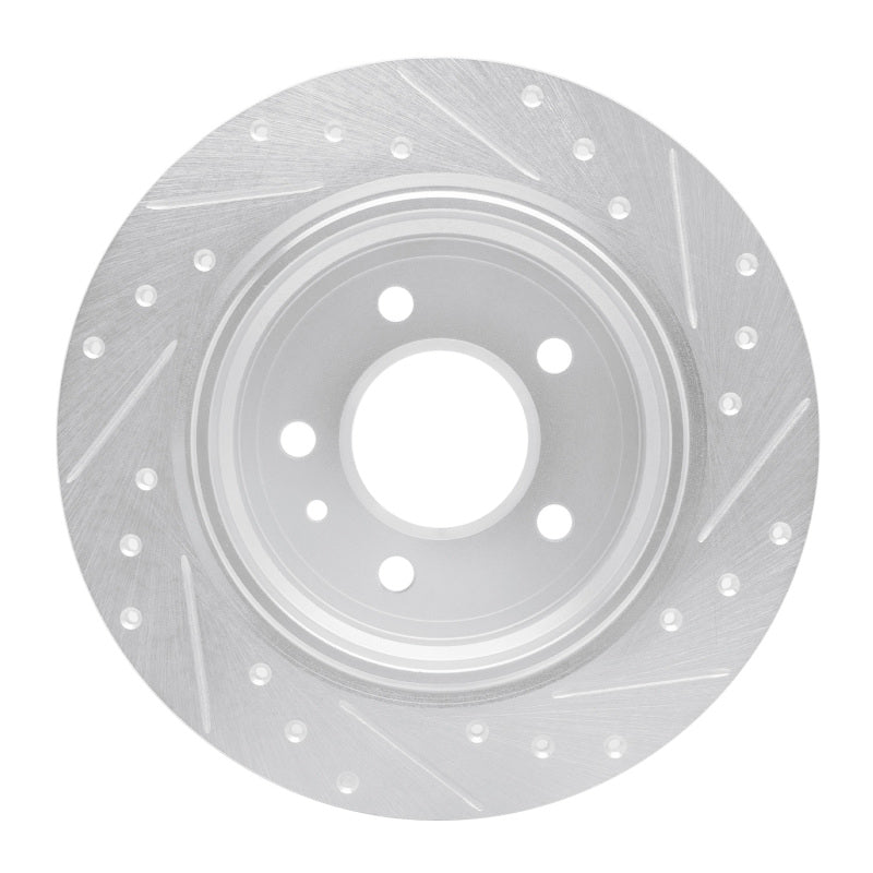 R1 Concepts R1 87-92 BMW 735I Rear Left Drilled & Slotted Silver Brake Rotor