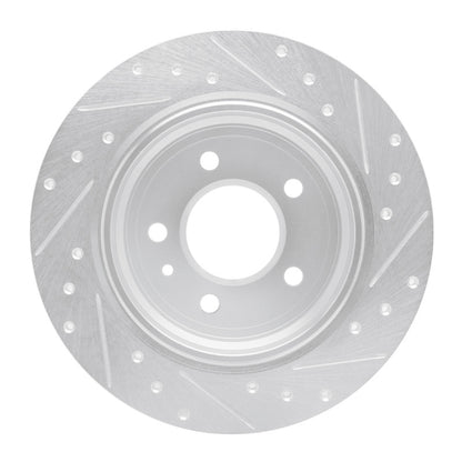 R1 Concepts R1 87-92 BMW 735I Rear Left Drilled & Slotted Silver Brake Rotor