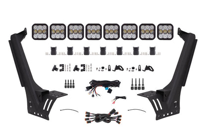 Diode Dynamics Jeep JL SS5 Pro CrossLink Windshield - White Combo Lightbar Kit