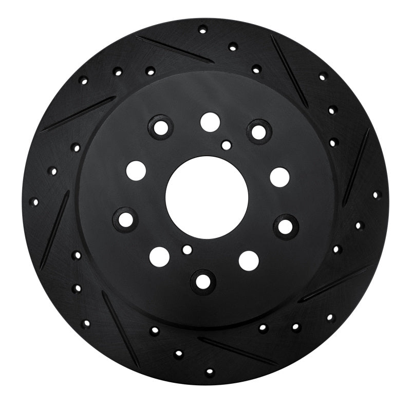 R1 Concepts R1 98-10 Lexus GS400 Rear Right Drilled & Slotted Black Brake Rotor