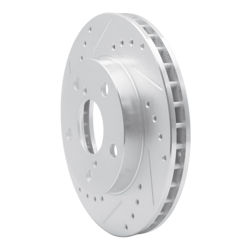 R1 Concepts R1 91-95 Toyota MR2 Front Left Drilled & Slotted Silver Brake Rotor