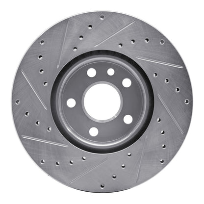 R1 Concepts R1 07-18 Land Rover Range Rover Evoque Front Right Drilled & Slotted Silver Brake Rotor