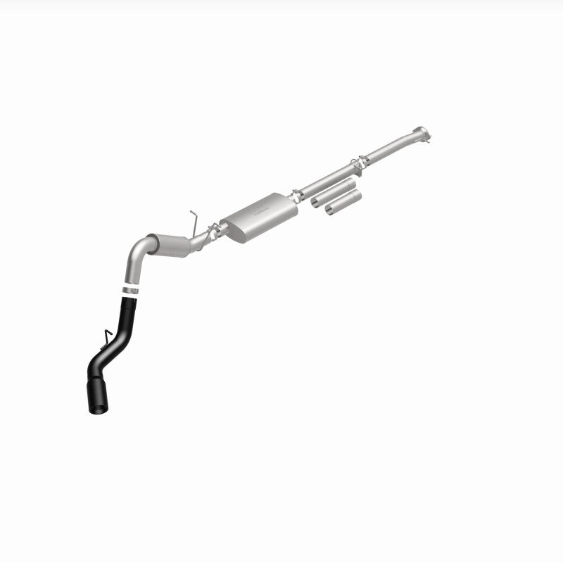 MagnaFlow 11-19 GM 2500/3500 6.0L 4in Single Passenger Side Rear Exit Cat-Back Exhaust w/Black Tips