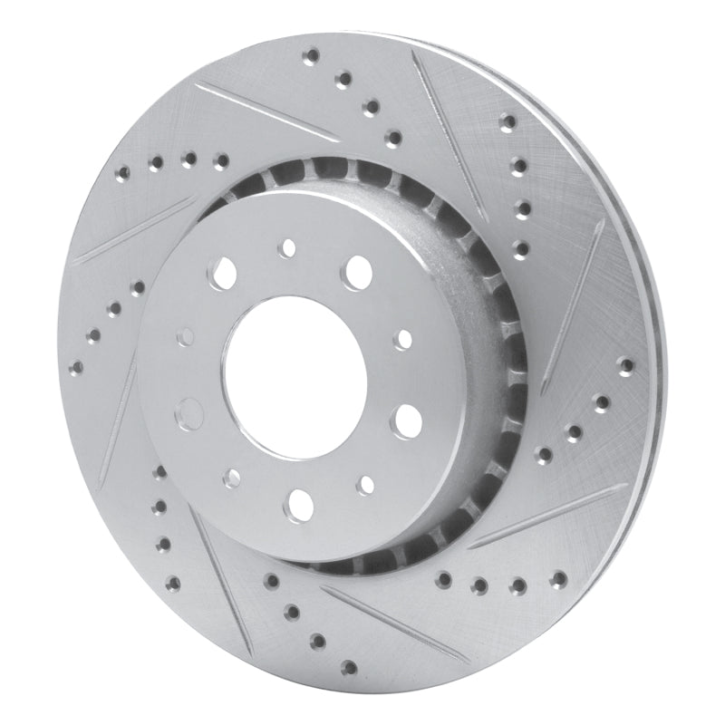 R1 Concepts R1 82-92 Volvo 780 Front Right Drilled & Slotted Silver Brake Rotor