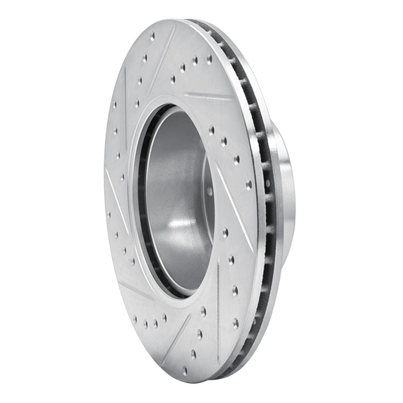 R1 Concepts R1 89-95 BMW 530I Front Right Drilled & Slotted Silver Brake Rotor