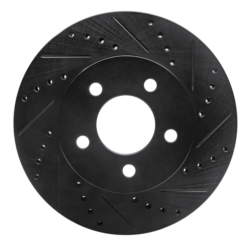 R1 Concepts R1 02-07 Jeep Liberty Front Right Drilled & Slotted Black Brake Rotor