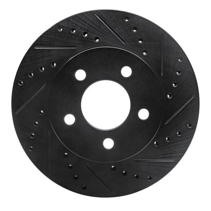 R1 Concepts R1 02-07 Jeep Liberty Front Right Drilled & Slotted Black Brake Rotor