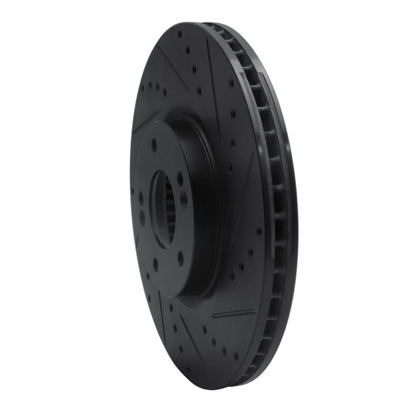 R1 Concepts R1 07-12 Hyundai Veracruz Front Right Drilled & Slotted Black Brake Rotor