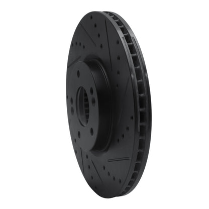 R1 Concepts R1 07-12 Hyundai Veracruz Front Right Drilled & Slotted Black Brake Rotor