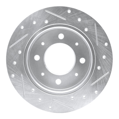 R1 Concepts R1 04-09 Kia Spectra5 Rear Left Drilled & Slotted Silver Brake Rotor