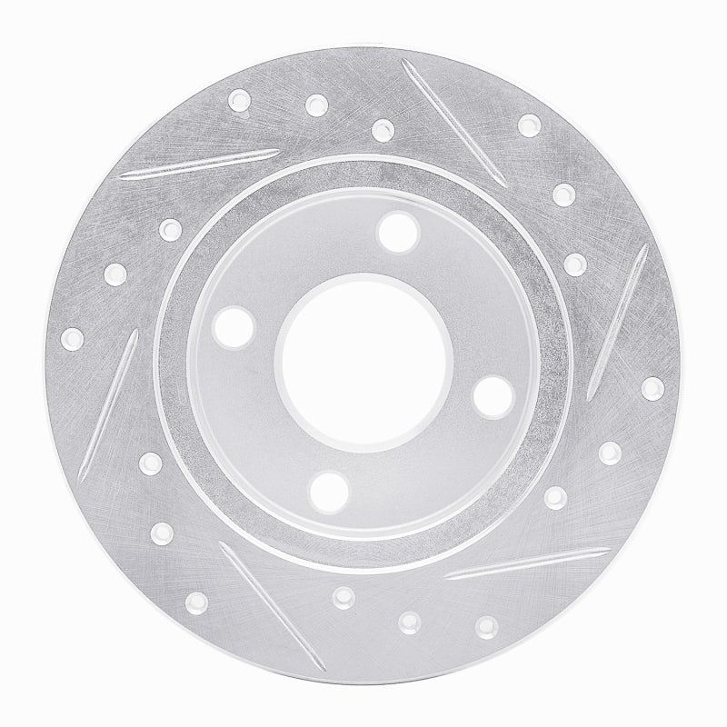 R1 Concepts R1 78-90 Dodge Charger Front Left Drilled & Slotted Silver Brake Rotor