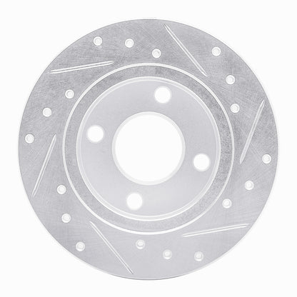 R1 Concepts R1 78-90 Dodge Charger Front Left Drilled & Slotted Silver Brake Rotor