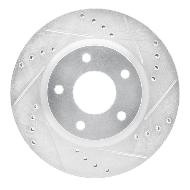R1 Concepts R1 13-19 Nissan SENTRA Front Right Drilled & Slotted Silver Brake Rotor