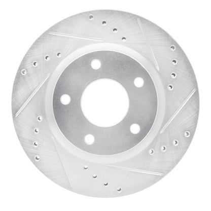 R1 Concepts R1 13-19 Nissan SENTRA Front Right Drilled & Slotted Silver Brake Rotor
