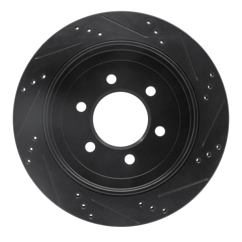 R1 Concepts R1 02-06 Ford Expedition Rear Left Drilled & Slotted Black Brake Rotor