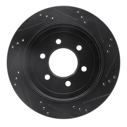 R1 Concepts R1 02-06 Ford Expedition Rear Left Drilled & Slotted Black Brake Rotor