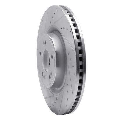 R1 Concepts R1 18-20 Genesis G80 Front Left Drilled & Slotted Silver Brake Rotor