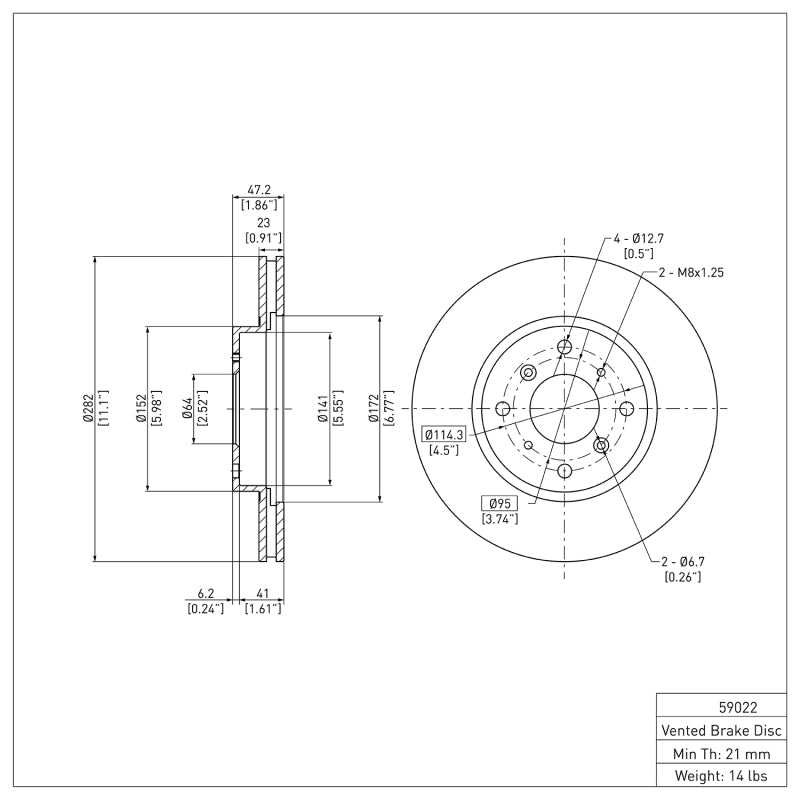 DFC 92-96 Honda Prelude Front Brake Rotor