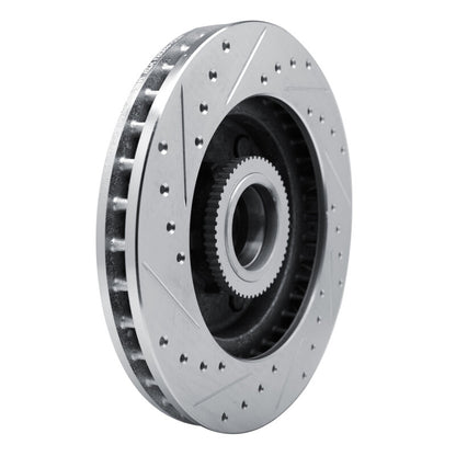 R1 Concepts R1 94-02 Chevrolet Express 2500 Front Right Drilled & Slotted Silver Brake Rotor